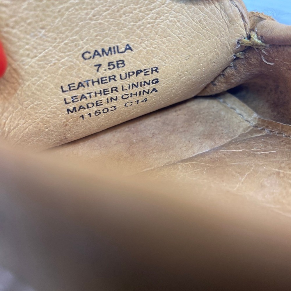 Lauren Ralph Lauren Womens 7.5B Camila Penny Loafers Perforated Tan Suede Mocs - Picture 8 of 9
